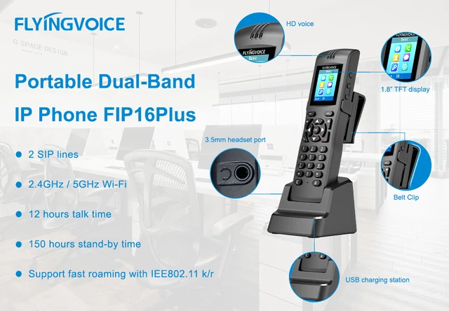 FlyingVoice VoIP Phone FIP10P with POE /SIP 2 Sip Lines IP Telephone  Support WiFi Landline Phone WIFI Phone - AliExpress