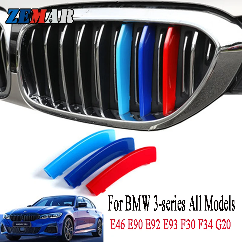 M Farbe Nieren Grill Streifen Kühlergrill Streifen Stripe für BMW 5er F10  F18 ye