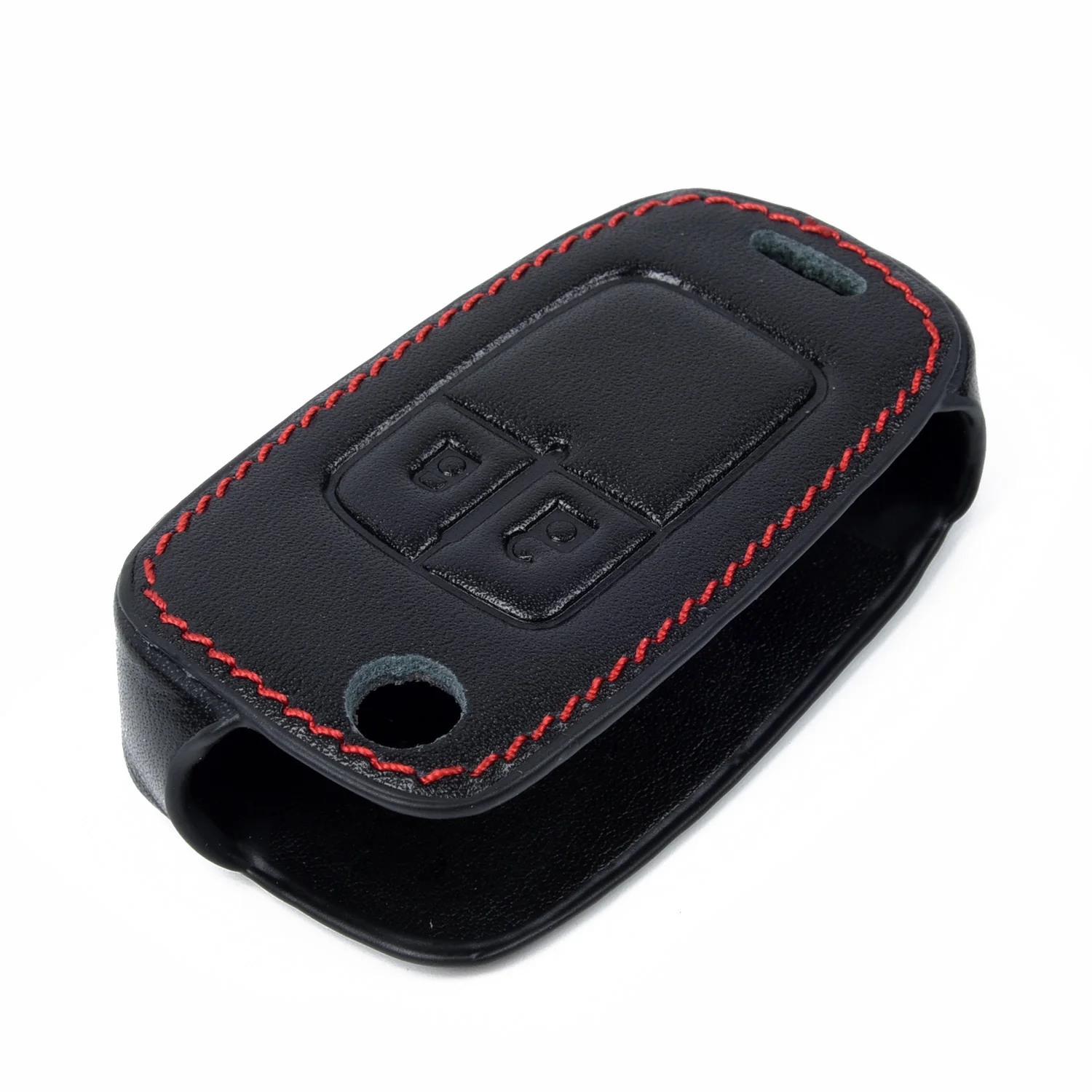 

W/ Buckle For Opel Astra J For Corsa D Zafira 2 Button Car Remote Leather Zinc Alloy Fob Practical Accessories Black