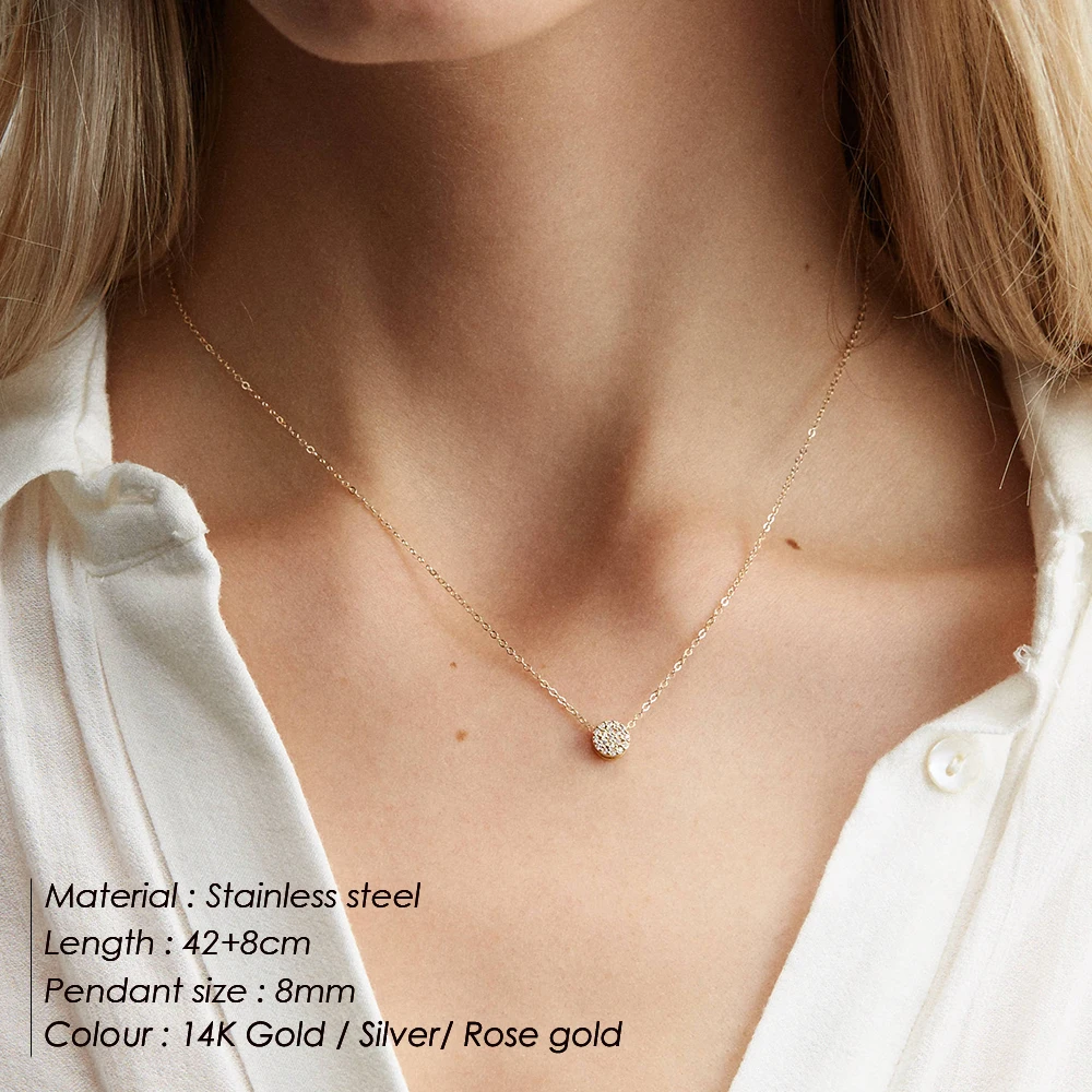 EManco минималистское ожерелье из нержавеющей стали круглый кулон ожерелье s для женщин модные ювелирные изделия подарки, Прямая поставка
