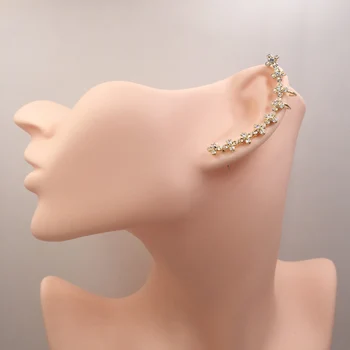 

Lanyika Fashion Jewelry Blooming Clover Unilateral Left Ear Bones Clip Zircon Inlay Wedding Banquet Party Popular Best Gift