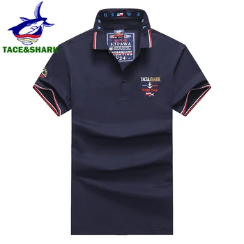 

TACE&SHARK Brands Casual Militare Men's Clothing Embroidery Polo Shirts Men Shark Short Sleeve Tops Fashion Camisa Polo Homme