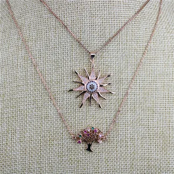 

18inch 10pcs/lot Fashion colorful cz necklace, colorful cubic zircon component,new design necklaces wholesale