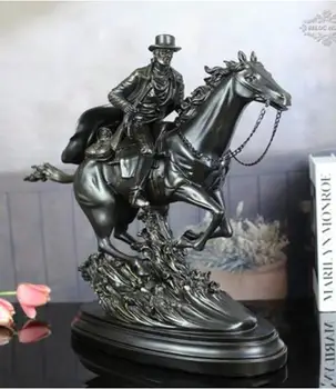 

Office resin crafts European and American home decoration imitation copper western cowboy sculpture display business gifts