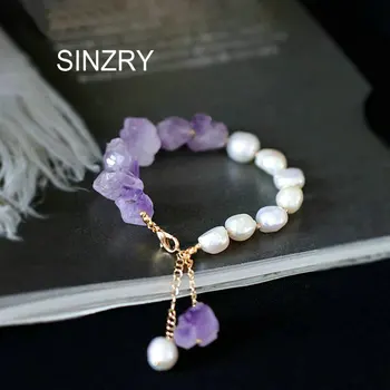 

SINZRY new handmade unique natural pearl cyrstal charm bracelets lady elegant jewelry accessory