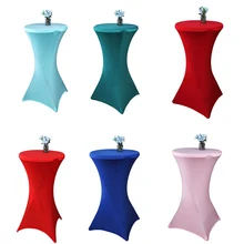 60/70/80cm קוטר למתוח עגול מפת שולחן כיסוי ספנדקס בר שולחן בד מלון חתונה המפלגה שולחן כיסוי דקור(China)