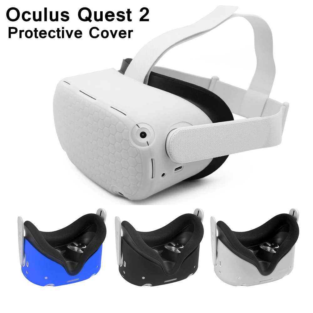 Silicone Protective Cover For Oculus Quest 2 VR Headset Helmet Head Shell Anti-Scratches Case For Oculus Quest 2 Accessories