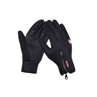Перчатки для рыбалки, полный палец, неопрен, ПУ, дышащая кожа, теплые, для фитнеса, карпа, рыболовные аксессуары, зимние перчатки для рыбалки - Цвет: Черный