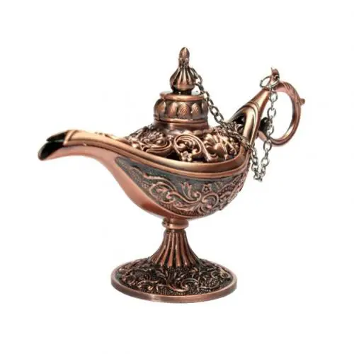 Винтажная лампа Aladdins, чайный горшок из цинкового сплава, для офиса, дома, рабочего стола, коллекция, плита для дома, креативная Ароматерапия - Цвет: Copper