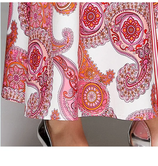 Runway Design Dress 2020 Autumn Winter Women Long-sleeved Red Vintage Print Dress Lady Loose Plus Size Elegant Maxi Dress Sashes