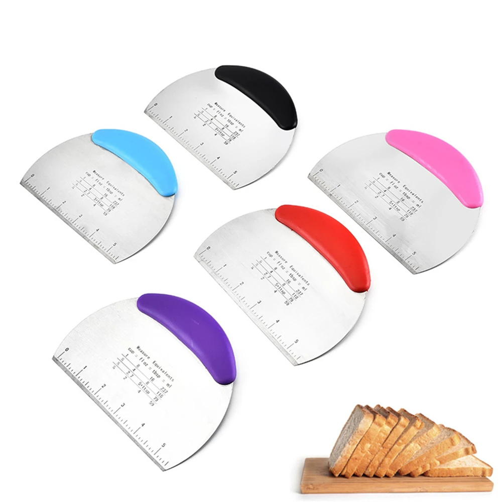  1pc Stainless Steel Pizza Dough Scraper Cutter Baking Pastry Spatulas Fondant Cake Decoration Tools