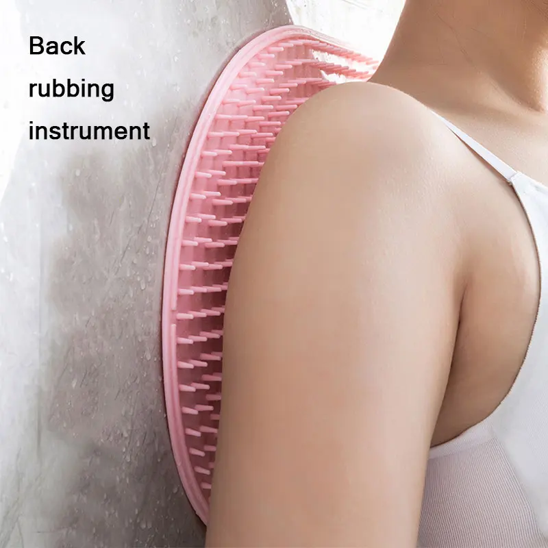 

vanzlife Lazy Backrubbing Artifact Bath Suction Cup Back Brush Bathroom Silicone Rubbing Towel Pad Footsticker Wall Massage