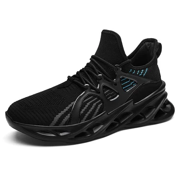 

Black Men's Casual Shoes Breathable Shockproof Lightweight Men Blade Sneakers Height Increase Gym Walking Shoes Sport Shoes