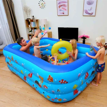 

210x145x6cm Large Children Bathing Tub Baby Home Use Paddling Pool Outdoor Inflatable Square Swimming Pool Kids Inflatable Pool