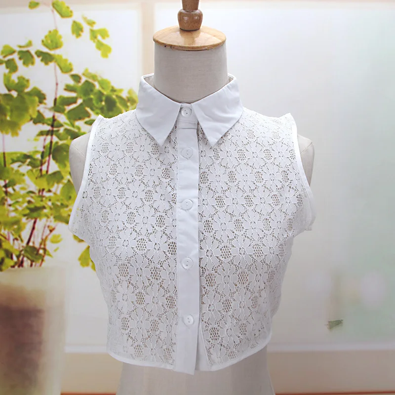 Женский свитер рубашка вышивка шифон хлопок Поддельный Воротник новинка
