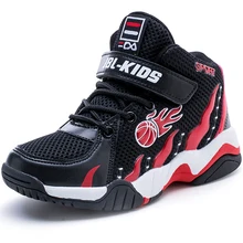 Унисекс высокие детские кроссовки для мальчиков Баскетбольная обувь Нескользящая уличная спортивная обувь на толстой подошве для девочек детская корзина обувь для мальчиков