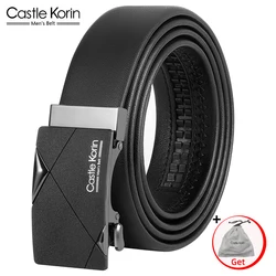Leather Belts For Men High Quality Luxury Fashion Metal Automatic Buckle Belt For Jeans Genuine Designer Business Men Belts
