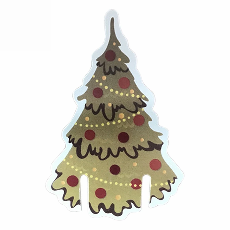Christmas Tree 10 шт Новогодняя винная стеклянная карта бумага рождественское красное вино стеклянная карта Рождественская шляпа Санта Клаус Снеговик, рождественские украшения - Цвет: Christmas Tree