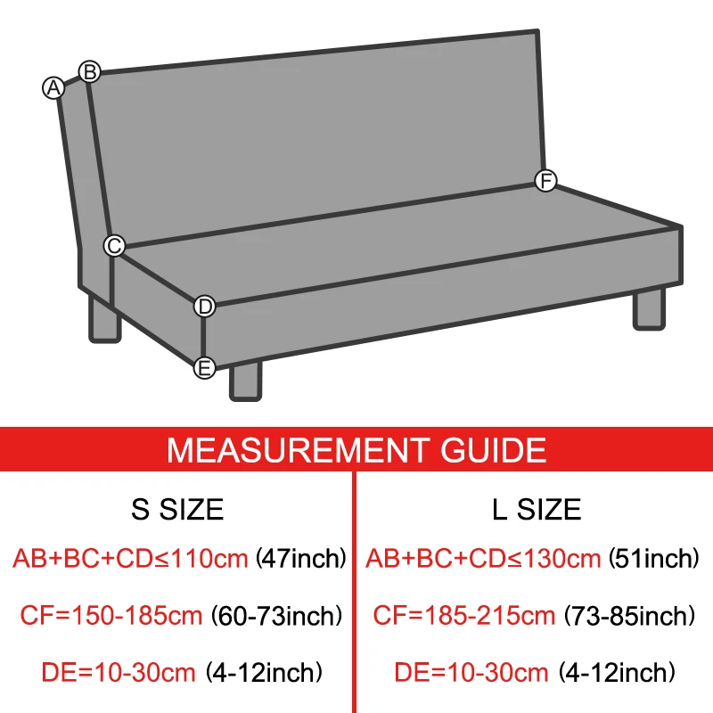  Universal Size Armless Sofa Bed Covers Cheap Couch Folding Seat Slipcover Stretch Cover Protector E