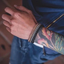 Тройной цвет укладки с франко браслет для мужчин нержавеющая сталь Лисохвост цепи браслеты ювелирные изделия