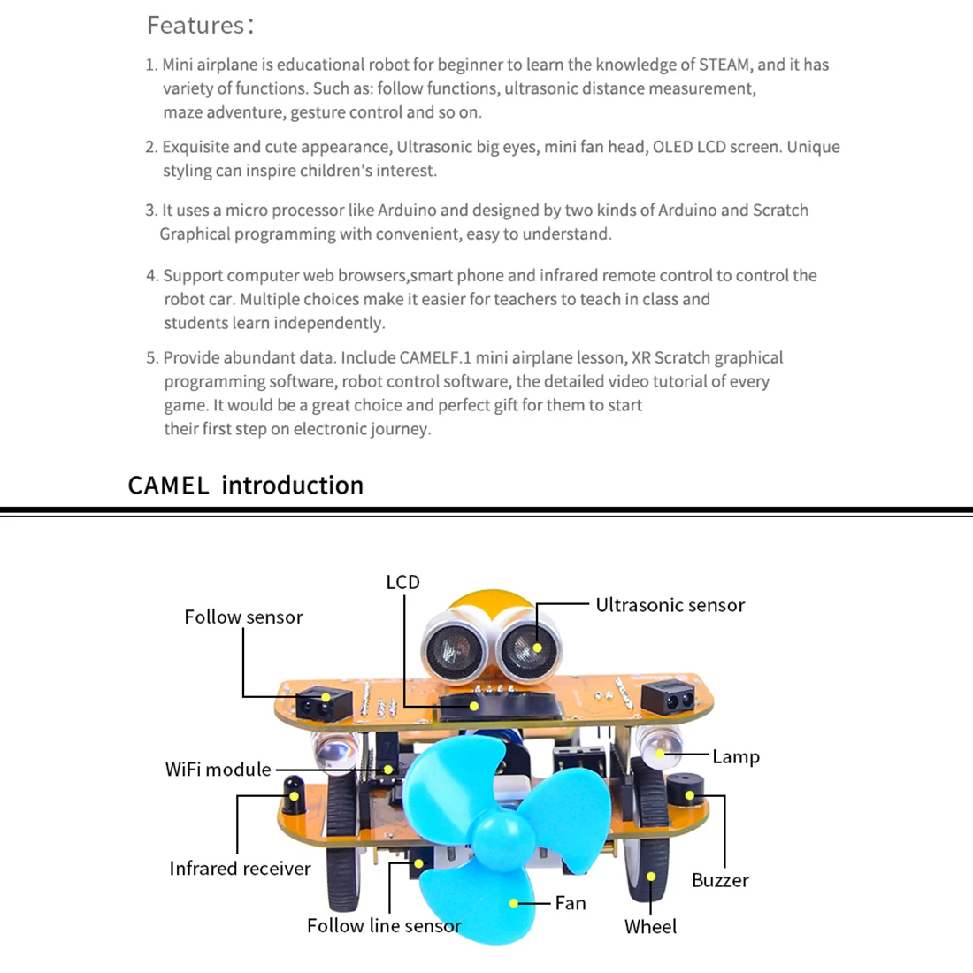 price cut  Programmable Intelligent Car Toy Steam Educational DIY Plane With Graphical Processing Scratch Mixl