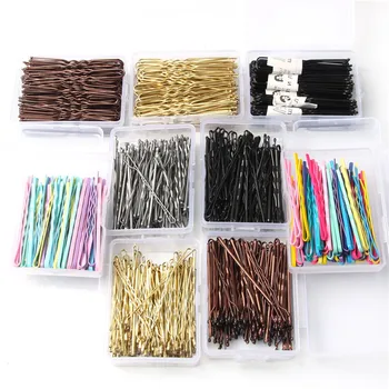 

50/100pcs Colorful Wedding Alloy Bobby Pins Hair Clips Hairpins Barrette Hair Accessories Black Side Wire Styling Tools
