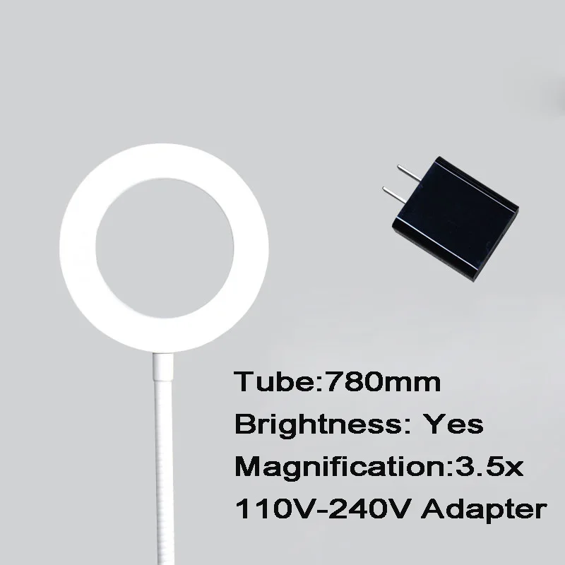 USB 3.5X круговой сменный светодиодный светильник увеличительное стекло Регулируемая яркость лампа с холодным светом лупа для красоты ногтей татуировки - Цвет: Set 12