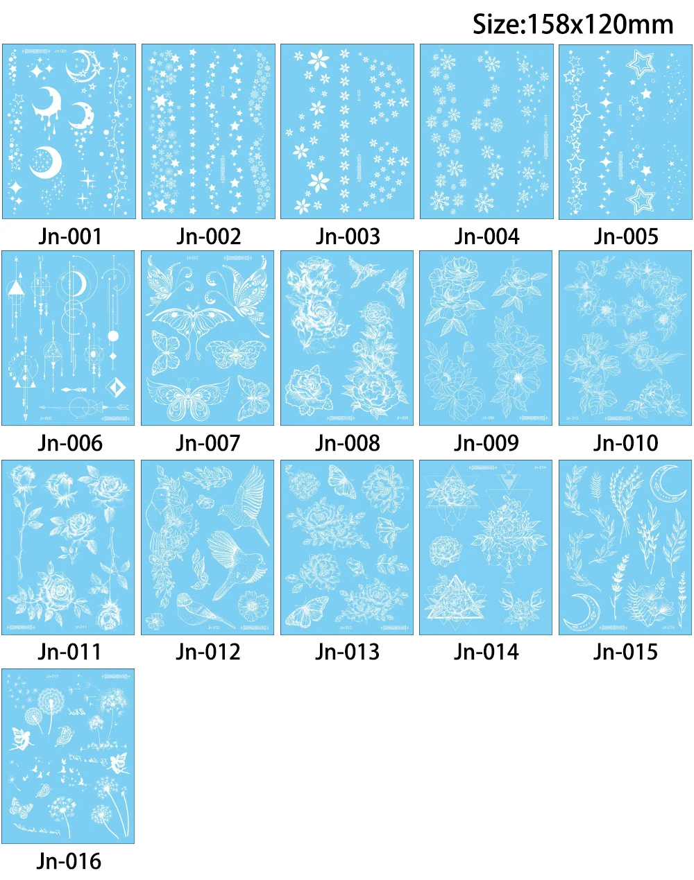 White Freckle Face Temporary Waterproof Tattoo Sticker Moon Rose Flower Butterfly Star for Woman Girl Body Makeup Tattoo Wedding (5)