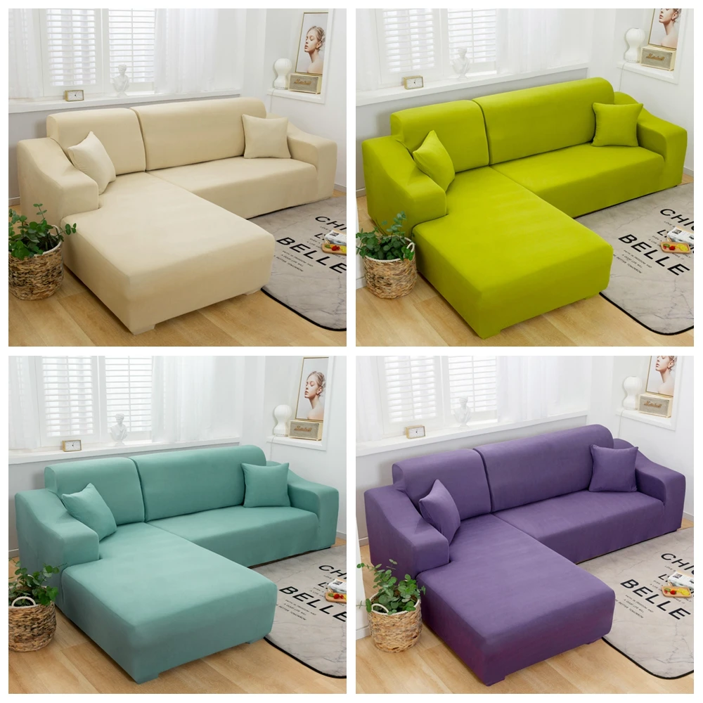 

Hot Couch Cover Elastic Spandex Solid Color Sofa Cover Slipcovers Printed Sofa Slipcover Home Decoration Sofa Protector