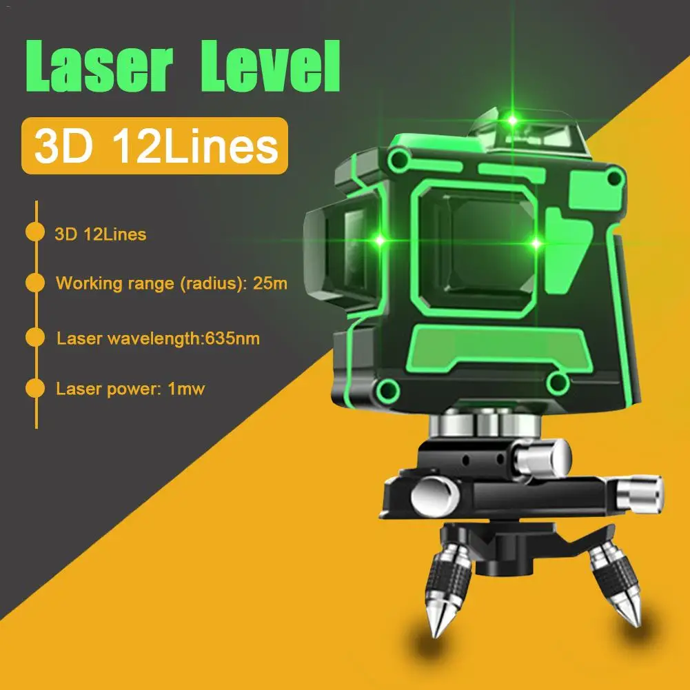 

Green Light 12 Line Laser Level Automatic Fully Automatic Remote Control 3D Wall Meter Infrared High Precision Wall Frame