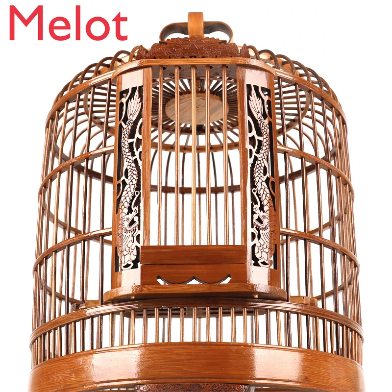 Jaula madera para pájaros de alta protección del medio ambiente, juego completo de accesorios Simple tallados a mano, jaula hueca para pájaros|Nidos y para pájaros| - AliExpress