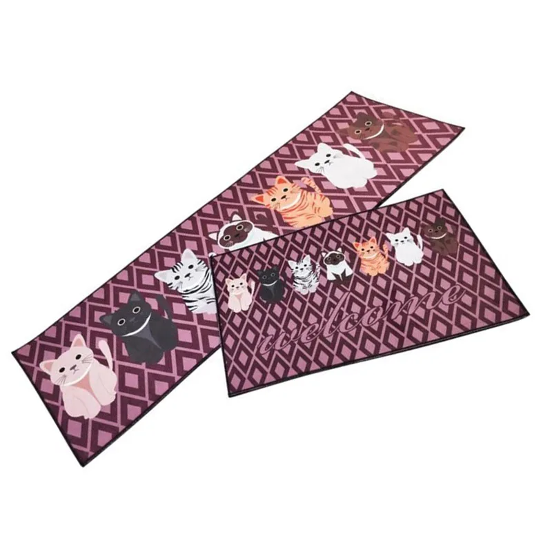 Кухня коврик с рисунком кота Красного Аксессуары для ванной комнаты продукты Memory Foam коврик для ванной с эффектом против скольжения Кухня напольный коврик