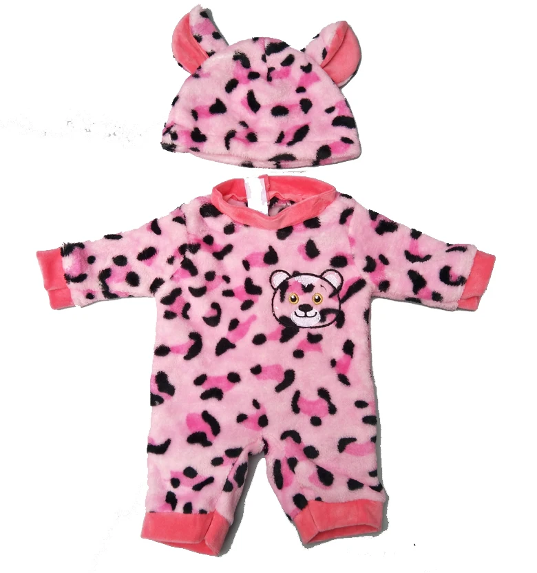 Для 43 см качественная меховая кукла для новорожденных комбинезон с рисунком