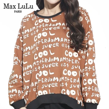 

Max LuLu Spring New 2020 European Fashion Luxury Ladies Punk Tops Womens Loose O Neck Printed Tee Shirts Casual Tshirt Plus Size