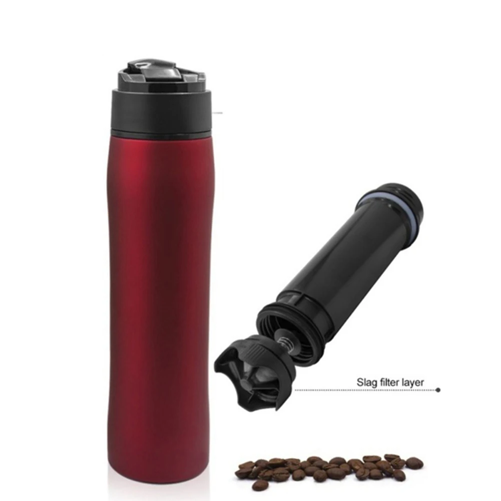 350 мл Открытый Вакуумный французский пресс кофейник из нержавеющей стали фильтр чашка для путешествий