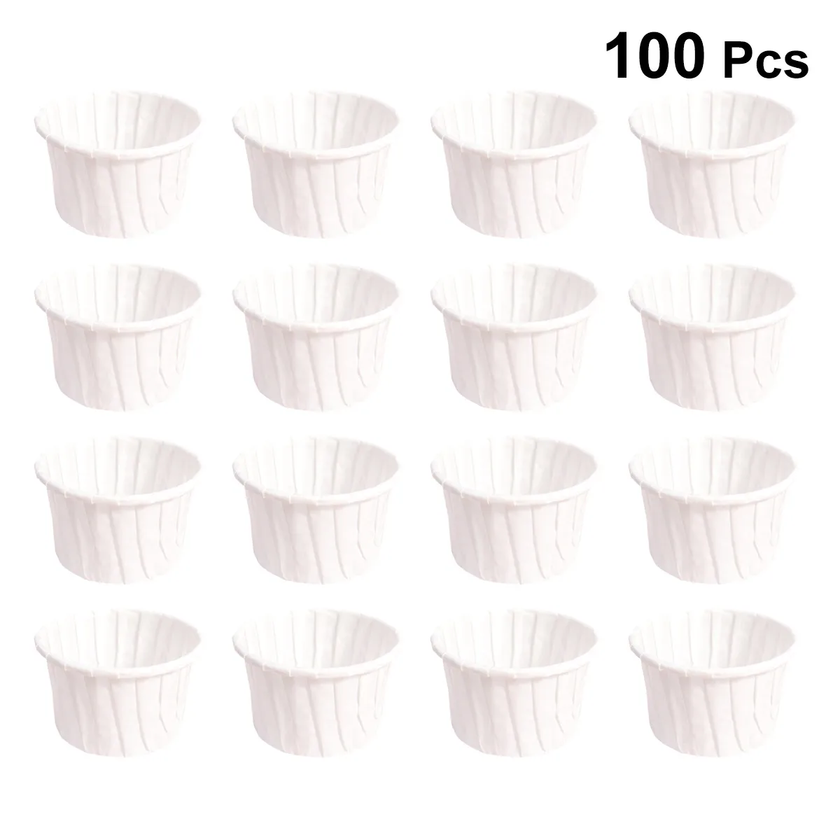 100pcs Disposable Curled Baking Cake Cups Heat-Resistant Paper Muffin Cupcake Paper Cups Baking Cupcake Wrappers Cake Wrapper - Цвет: White