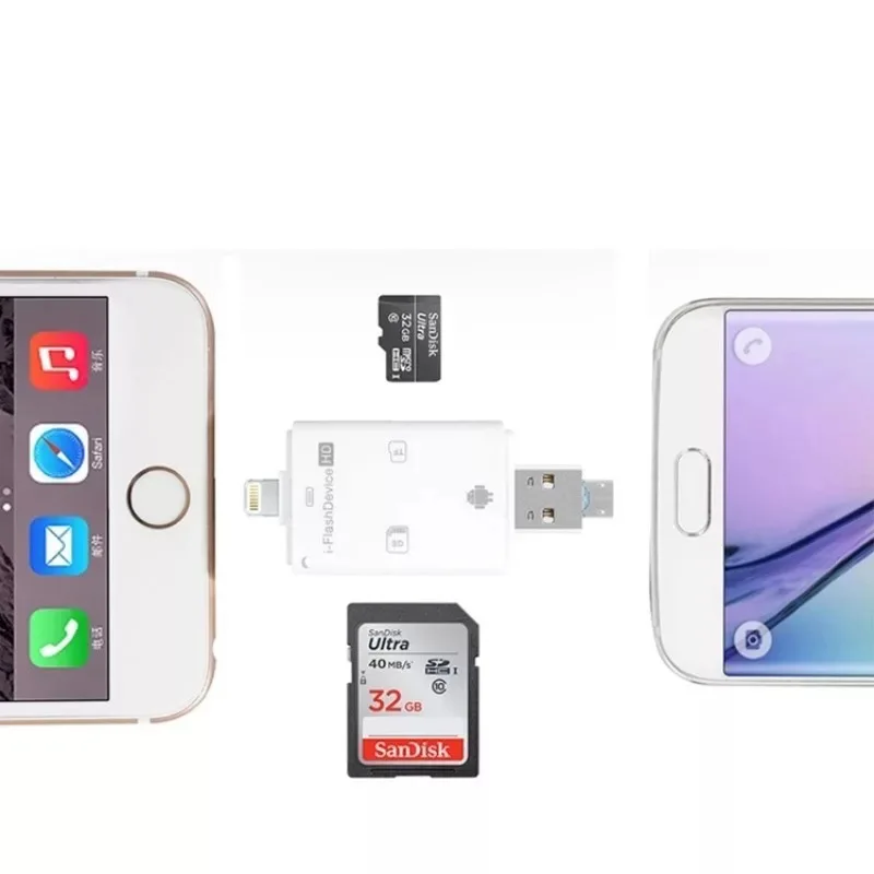 

Triple Use OTG Card Reader Applicable IPhoneX Mobile Phone High-Speed Capacity Expansion TF Card Camera sd oem Order Logo