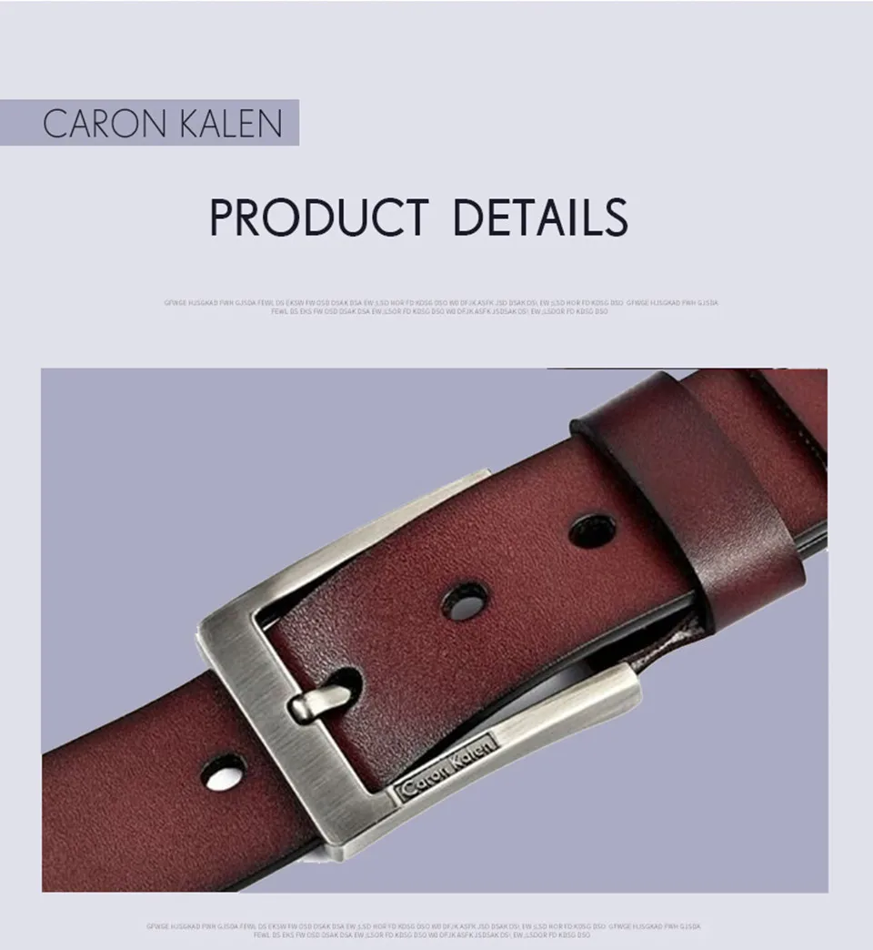 Caron Kalen Новая модная классическая, винтажная pin Пряжка для мужского ремня высокое качество коровы натуральная кожа роскошный ремень мужские ремни для мужчин