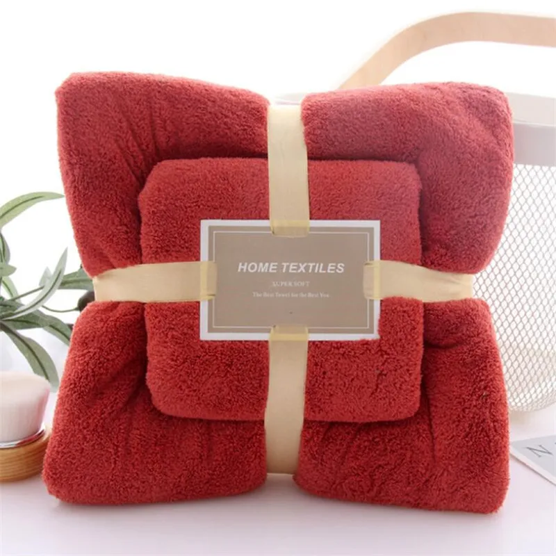 19 Colors Coral Fleece Microfiber Towel Set 70x140cm 35x75cm Solid Face Hand Towel Set Strong Absorbent Cotton Towel Cotton Face Towels Face Towel Microfiber Cleaning Towel Microfiber Hair Towel