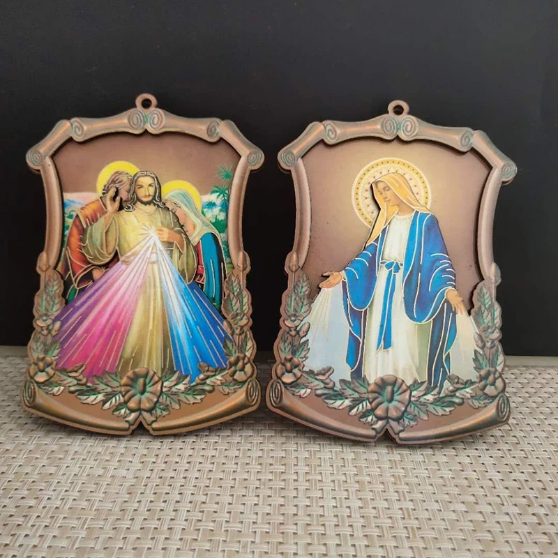 Description Picture 5 of itemChristian Catholic Relics Wood Icon Jesus Sacred Heart Virgin Mary statues ornaments home decor articulos religiosos catolico