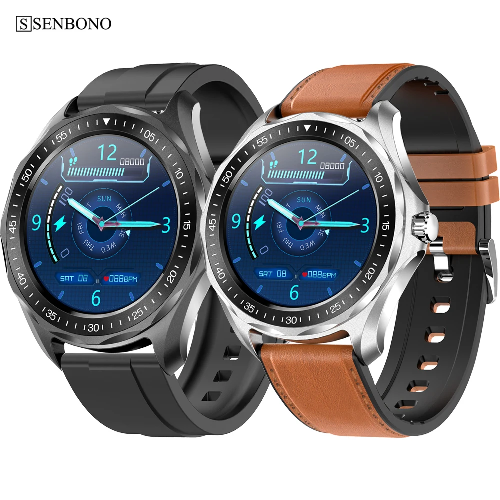 SENBONO 2020 New IP68 Waterproof Smart Watch Heart Rate Blood Pressure Monitor Weather Smartwatch Fashion Fitness Tracker Clock