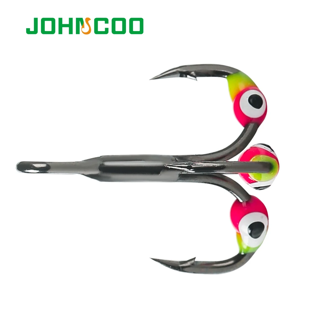 JOHNCOO 5 шт. зимняя ледяная приманка на рыболовный крючок 6#8#10# Тройной Крючок из высокоуглеродистой стали острый крючок