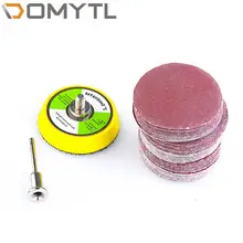 

50Pcs 2 Inch Sanding Disc 60/80/120/150/180# Grit Hook and Loop for Sander Machine with 1 Pc 2 Inch Drill Shank Backing Pad