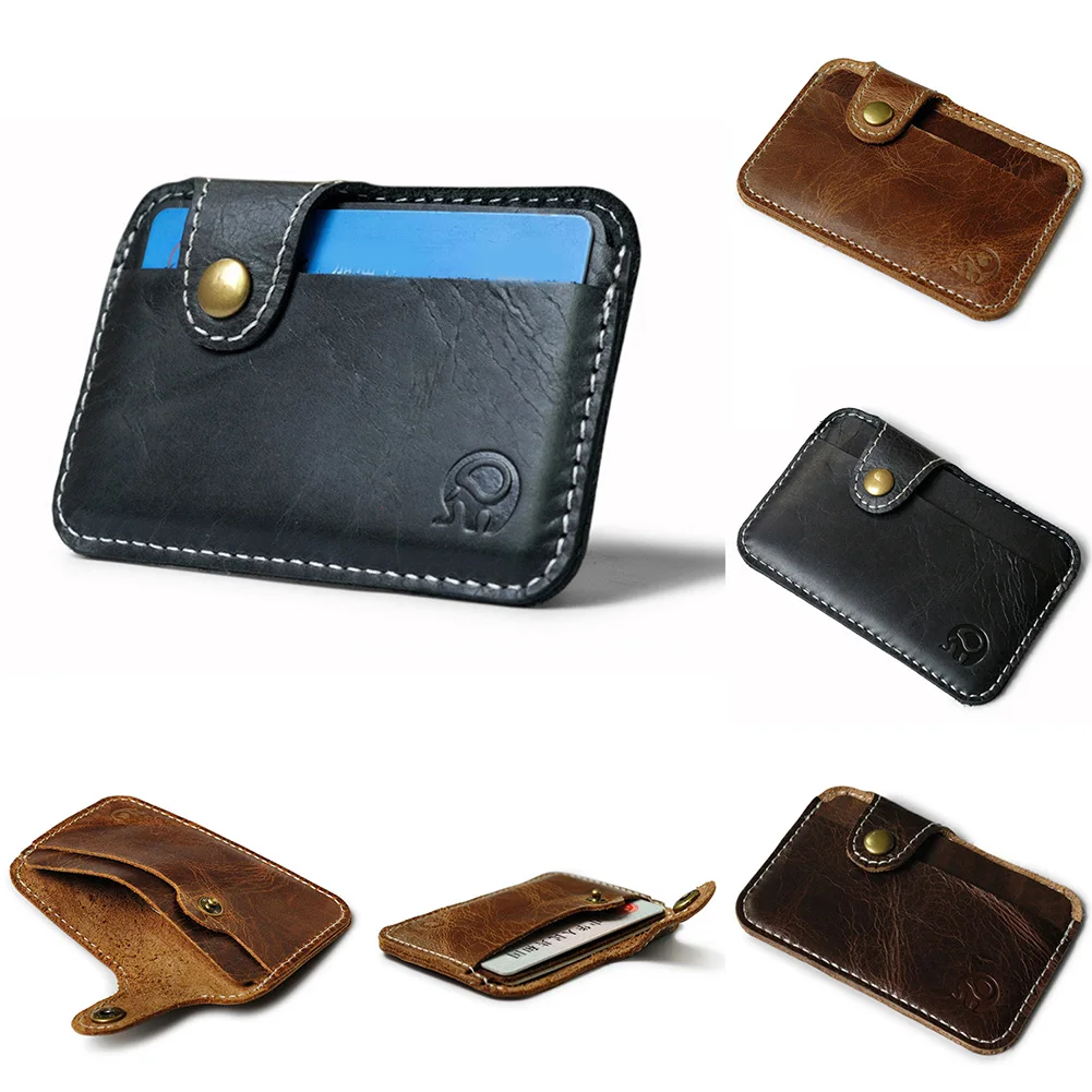 Details about   Retro Leather Card Wallet Men Business Bank Card Holder 