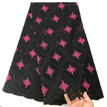 

African Lace Fabric Black 2019 High Quality Lace Swiss Voile Lace In Switzerland Bride Nigerian Lace Fabrics For Women GB-5252