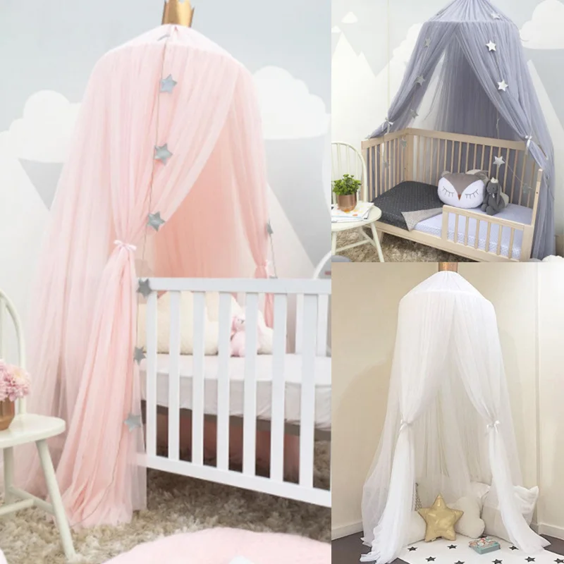 Mosquitera nórdica cuna de bebé, carpa con cabeza de corona, cúpula de tul colgada, decoración para habitación de niños, cortinas de cuna|Red de cuna| AliExpress
