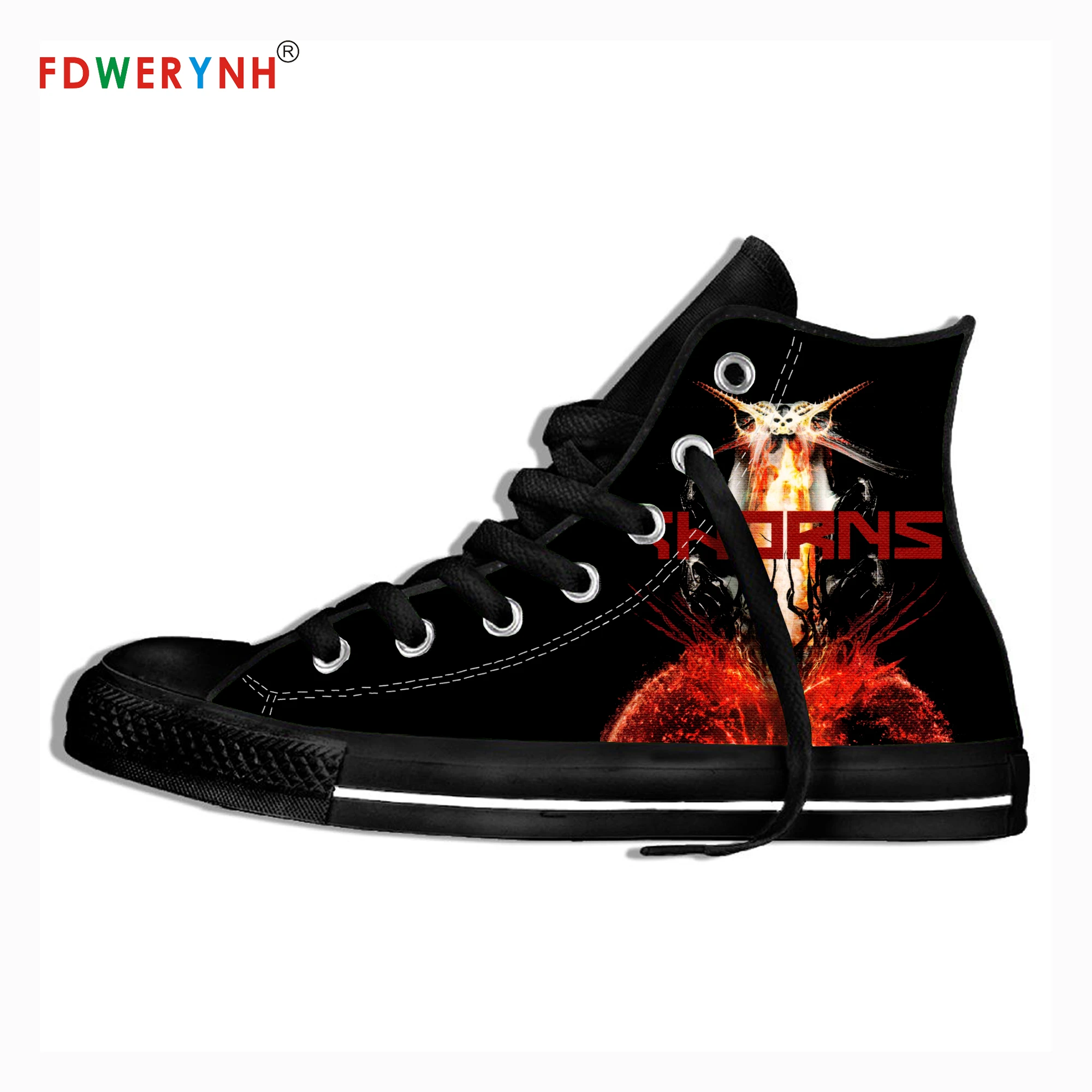 Zapatos para caminar para hombres, espinas, ventiladores de música, de banda de metal pesado, zapatos personalizados, zapatos informales de lona con encaje ligero transpirable|Zapatillas para caminar| - AliExpress