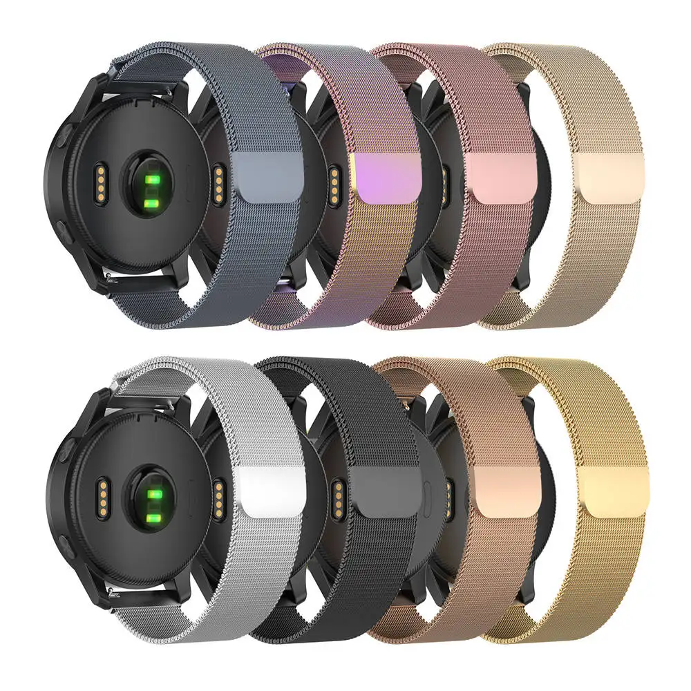 

18MM 20MM 22MM Watch strap band For Garmin Vivoactive 4S / 4 / 3 / 3 Music Sport Magnetic Milanese steel Wristband Wriststrap