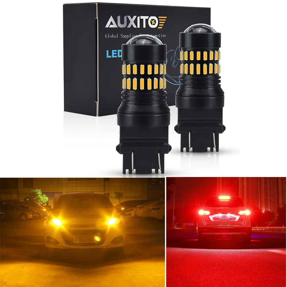 AUXITO 2x T20 7443 W21/5 Вт Светодиодный Canbus T25 3157 BA15S P21W светодиодный фонарь заднего хода