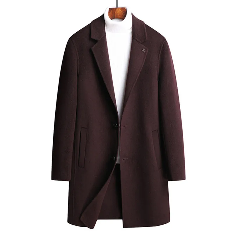 

Brand Winter 65.8% New Double Side Wool Men Thick Coats Male Fashion Wool Blend Outerwear Jackets Casual Coat